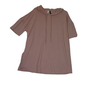 Tee For The Soul Women's Hooded Shirt Short Sleeve‎ Mauve Size 3XL NWT